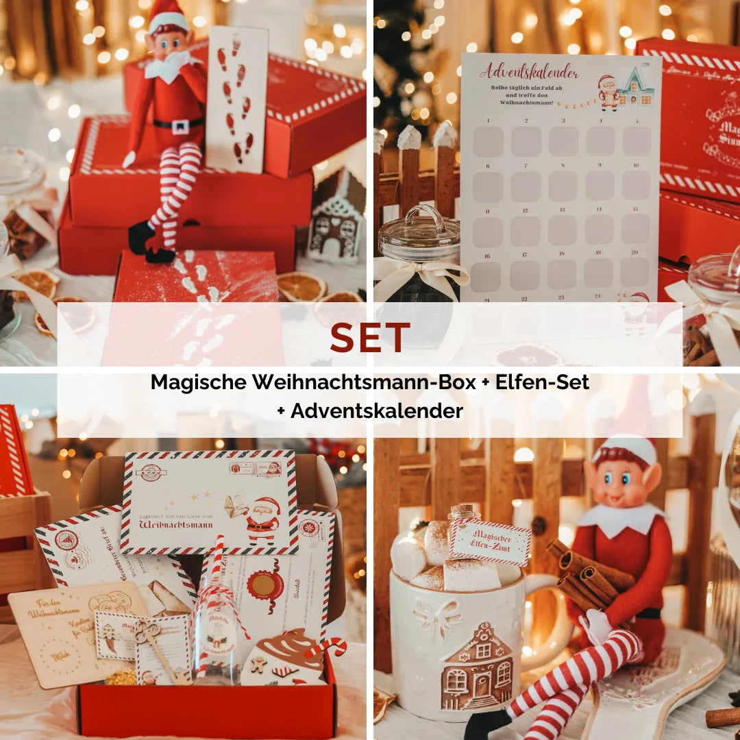 Set: Magische Weihnachtsmann-Box + Elfen-Set + Adventskalender